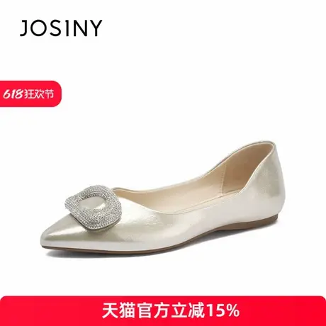 卓诗尼2025年秋季新款时尚百搭尖头单鞋女款女鞋子透气皮鞋女鞋子图片