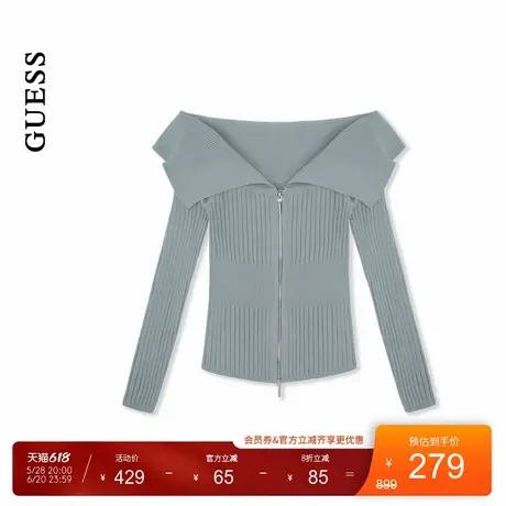 GUESS女士气质淑女风一字肩毛针织衫-W4YR56Z2UK0商品大图