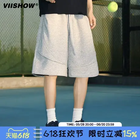 VIISHOW灰色运动短裤男夏季2025新款潮流宽松休闲篮球男生五分裤商品大图