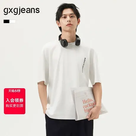 gxg.jeans男装  潮流字母简约宽松休闲圆领短袖T恤男 25年夏新品图片