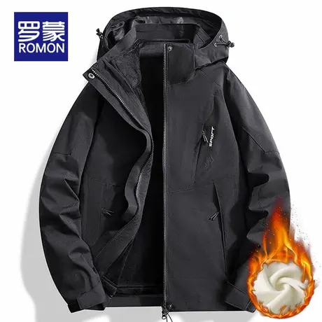 罗蒙三合一冲锋衣外套男2025新款春秋户外加绒加厚冬季男士登山服商品大图