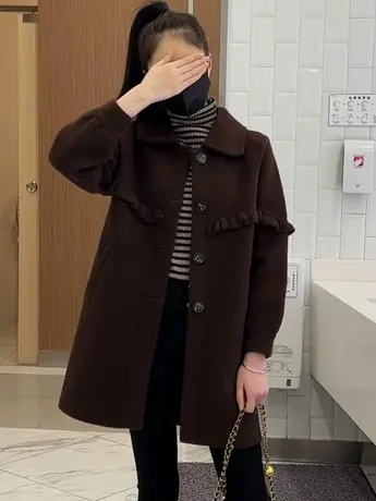 小香风毛呢外套2023秋冬季新款女士上衣外穿外套宽松大码洋气大衣图片