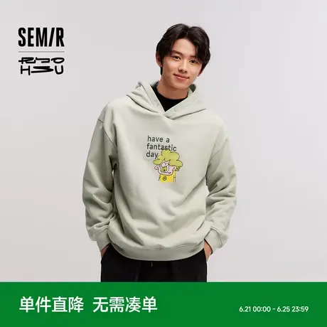 森马×RYO艺术家系列卫衣男发热抑菌2024冬季新款连帽印花情侣装图片