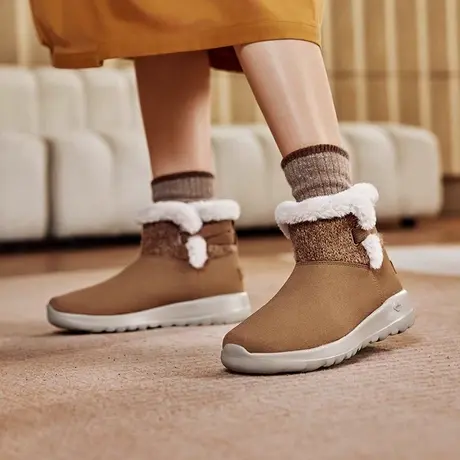 Skechers斯凯奇冬女鞋雪地靴中筒靴内里加绒保暖冬靴厚底舒适棉鞋图片