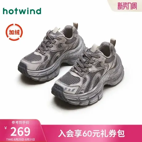 热风加绒老爹鞋女2024年冬季新款做旧运动休闲鞋复古棉鞋脏脏女鞋商品大图