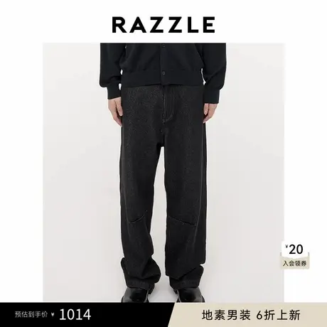 RAZZLE 地素男装黑色2025春季牛仔休闲长裤图片