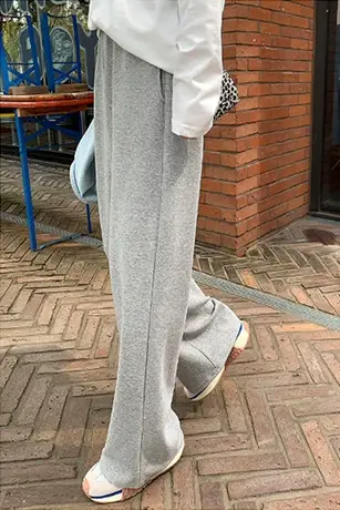 秋冬新款运动休闲卫裤新款松紧腰宽松大码直筒阔腿显高显瘦裤子潮图片