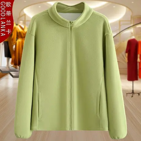 加肥加大码秋冬奥粒绒棒球服女宽松中年妈妈加厚休闲开衫卫衣外套商品大图