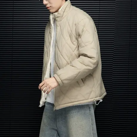 唐狮秋冬季新款男棉衣加绒立领短款宽松棉服外套保暖御寒潮TUTA图片