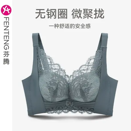 芬腾文胸女聚拢上托防下垂内衣女款蕾丝性感无钢圈舒适收副乳胸罩图片