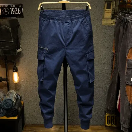 夏季款工装裤男潮牌哈伦裤束脚休闲裤男韩版潮流运动裤子男青少年商品大图