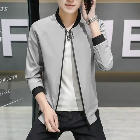 男装2023新款夹克外套男春秋百搭青少年棒球服韩版潮流上衣服春装图片