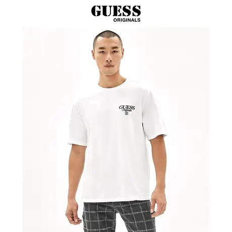 GUESSOriginals×CLOTTEE字母男女同款休闲圆领纯棉短袖T恤商品大图