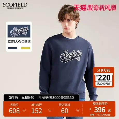 SCOFIELD春夏新时尚休闲圆领套头印花字母简约柔软卫衣男商品大图