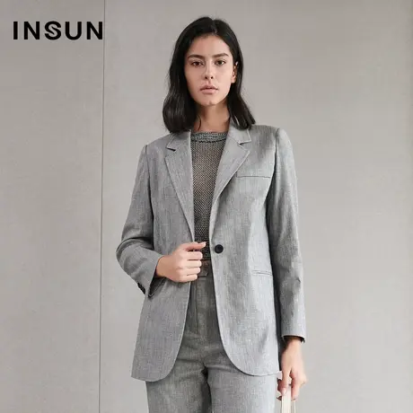INSUN恩裳夏季一粒扣宽松西装外套商品大图