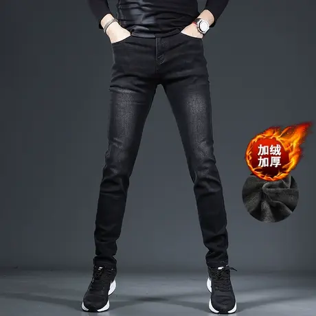 牛仔裤男春秋季2023新款潮流修身小脚黑色休闲男士裤子男春秋款商品大图