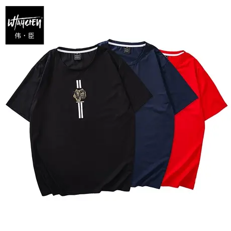 伟臣潮牌大码男装夏季新品胖子短袖T恤男肥佬加肥加大宽松肥佬T恤商品大图