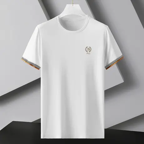 短袖t恤男士白色夏季新款宽松圆领打底衫潮流百搭半袖体恤上衣男商品大图