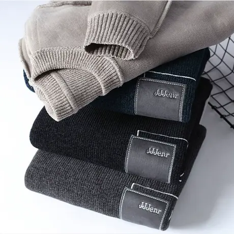 胖子男装潮大码毛衣男加肥加大冬季加绒加厚男士半高领雪尼尔毛衣商品大图