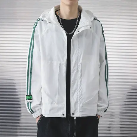 连帽大码百搭男士外套休闲宽松秋冬外套休闲潮流夹克休闲潮流外套商品大图