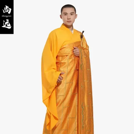 尚远袈裟帛绸金龙祖衣僧衣唐僧衣千花衣金褐色大师法师僧装袈裟图片