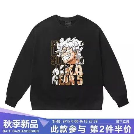 日系动漫周边尼卡路飞圆领卫衣秋季太阳神五档青少年学生宽松外套商品大图