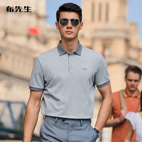 MrBu布先生专利领T恤2023夏新款男士翻领美式休闲中年短袖AT12060商品大图