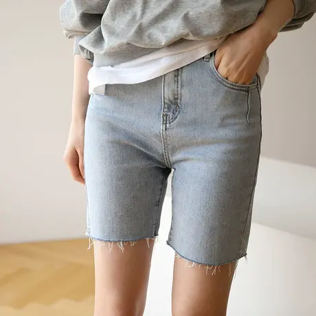 牛仔裤女新款夏季直筒宽松短裤潮ins小个子高腰显瘦老爹裤商品大图