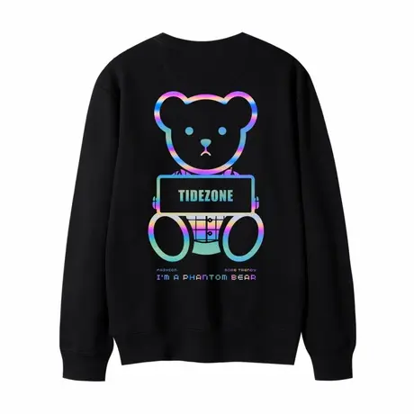 小熊潮牌ins个性慵懒风Oversize宽松圆领卫衣男女情侣装春秋薄款商品大图