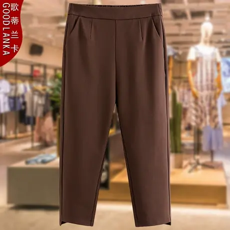 加肥加大码妈妈夏季烟管裤子新款宽松显瘦时尚薄款直筒休闲九分裤商品大图