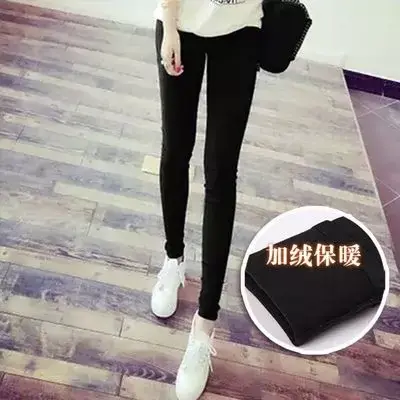 打底裤秋季2023新款潮韩版显瘦百搭黑色小脚紧身女裤学生薄款外穿图片