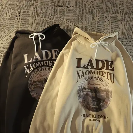 cec超火卫衣女加绒加厚秋冬2023新款学生宽松韩版慵懒风外套上衣商品大图