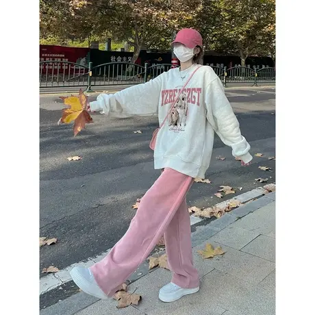 美式复古卫衣女2023新款春秋薄款宽松韩版设计感早秋上衣外套潮牌商品大图