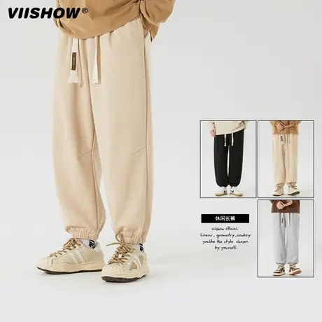 VIISHOW重磅束脚卫裤男生春秋款宽松休闲长裤子春季美式潮运动裤商品大图