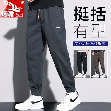 休闲裤男潮牌宽松日系束脚裤男士运动工装长裤春秋季百搭裤子男款商品大图