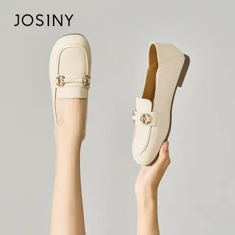 Josiny/卓诗尼低跟马衔扣乐福鞋女夏季2023年新款小皮鞋百搭单鞋商品大图