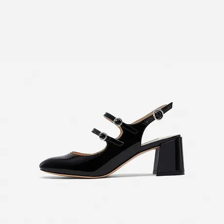 Nine West/玖熙2023年夏季新款包头凉鞋女复古高跟玛丽珍鞋女图片