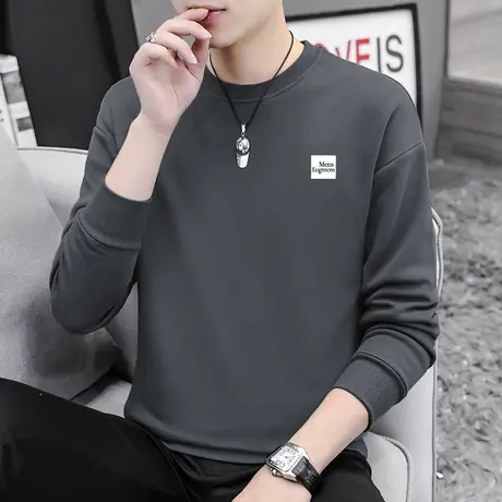 男生卫衣春秋款套头无帽秋季上衣加绒宽松潮流潮牌印花长袖t恤男商品大图