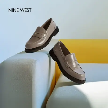 Nine West/玖熙低跟单鞋女2025夏季新款配裙子jk鞋子乐福鞋英伦风商品大图