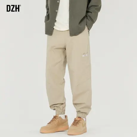 男士卡其色束脚工装裤男夏季宽松九分休闲裤2023新款裤子夏天薄款商品大图