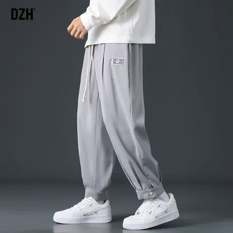 男士灰色束脚裤子男款秋季2023年新款百搭休闲裤运动裤宽松哈伦裤商品大图