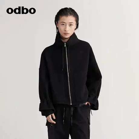 【商场同款】odbo/欧迪比欧秋冬新款双面毛呢外套女呢子大衣图片