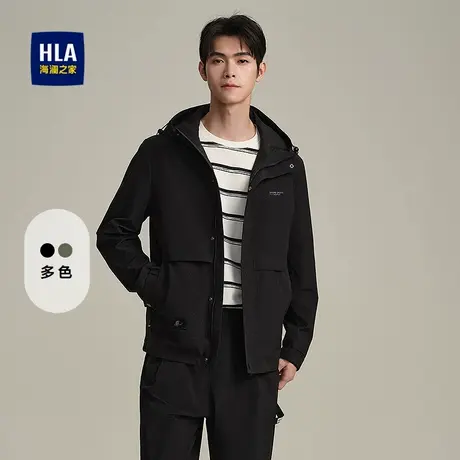 HLA/海澜之家连帽夹克2025春夏新满身印花时尚舒适透气休闲外套男商品大图