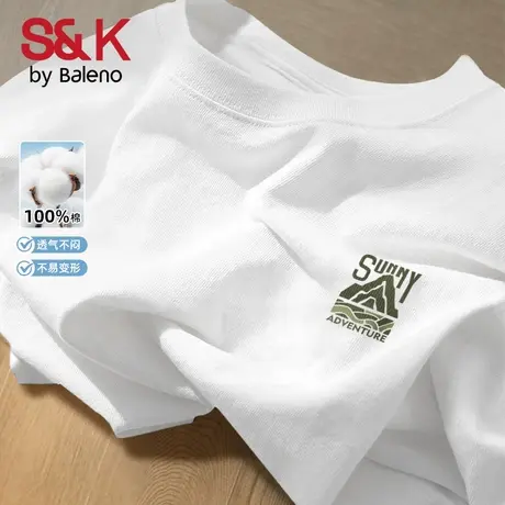 班尼路S&K系列短袖男t恤夏季新款220g纯棉青少年男生半袖上衣服A图片