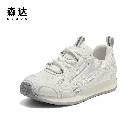 森达网面鞋女2025夏季新款户外运动风跑步休闲阿甘鞋ZTG69BM5商品大图