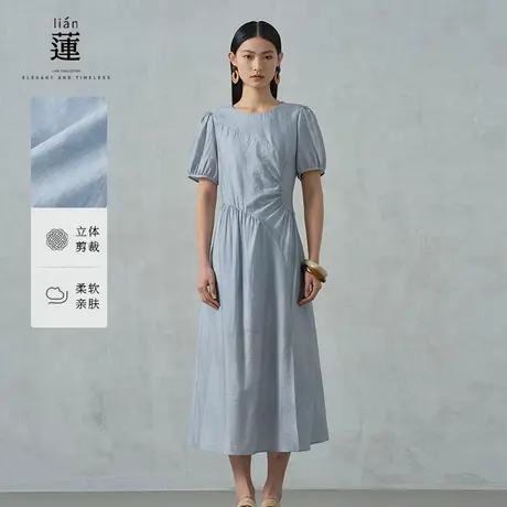 【商场同款】阿依莲法式气质连衣裙女2025夏装简约大气中长裙子图片