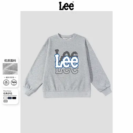 Lee童装男童早秋卫衣2025新款青少年灰色套头衫儿童潮酷帅气上衣商品大图