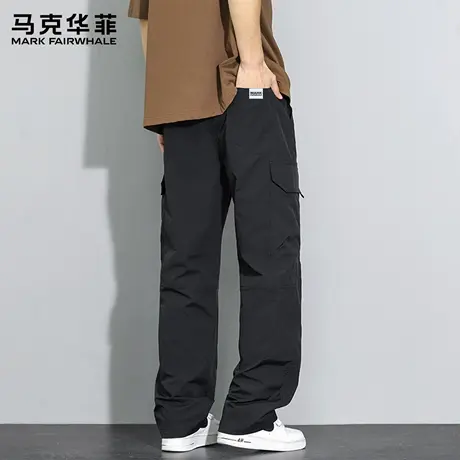 马克华菲休闲裤男士2025新款秋日薄款宽松直筒速干伞兵工装长裤X商品大图