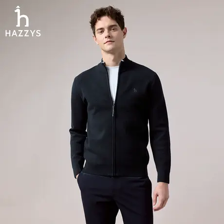 【商场同款】HAZZYS哈吉斯2025秋季新品男装针织休闲拉链开衫上衣图片