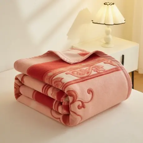 恒源祥提花老式羊毛毯单人盖毯新西兰进口羊毛柔软保暖毛毯沙发毯商品大图